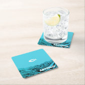 Wavy Waters Jesus Fish Rechteckiger Pappuntersetzer (Vor Ort)