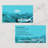 Wavy Waters Jesus Fish Visitenkarte (Vorne/Hinten)