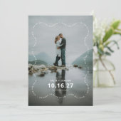 Wavy Wedding Photo Save the Date (Stehend Vorderseite)