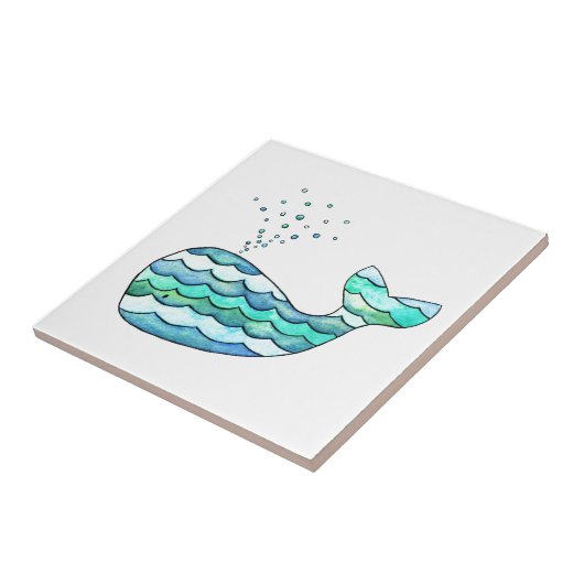 Wavy Whale Fliese (Seite)
