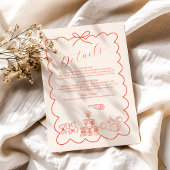 Wavy Whimsical Italian Doodle Wedding Begleitkarte