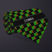 Wavy Zambia Flag Pattern  Krawatte