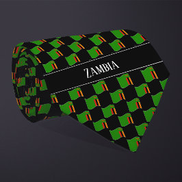 Wavy Zambia Flag Pattern  Krawatte