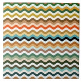 Wavy Zigzag Multicolor Muster Fliese (Vorderseite)