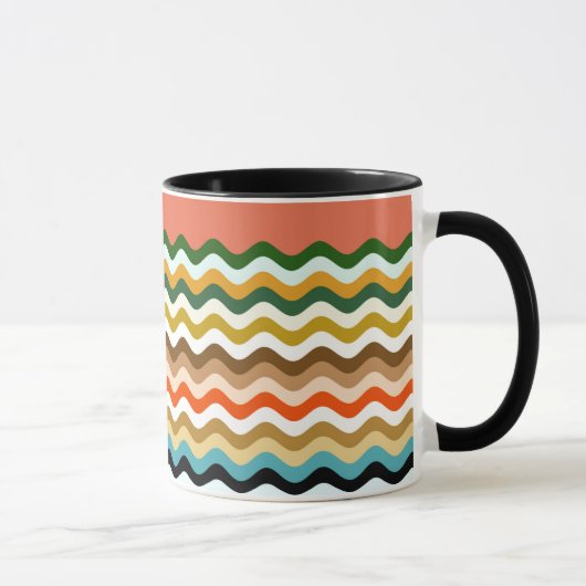 Wavy Zigzag Multicolor Muster Tasse (Rechts)