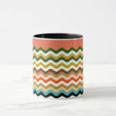 Wavy Zigzag Multicolor Muster Tasse (Zentrum)