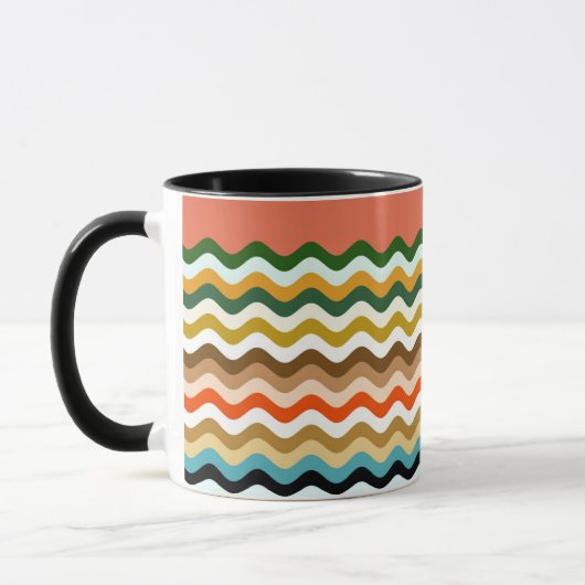 Wavy Zigzag Multicolor Muster Tasse (Links)