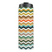 Wavy Zigzag Multicolor Muster Thermosbecher (Vorderseite)