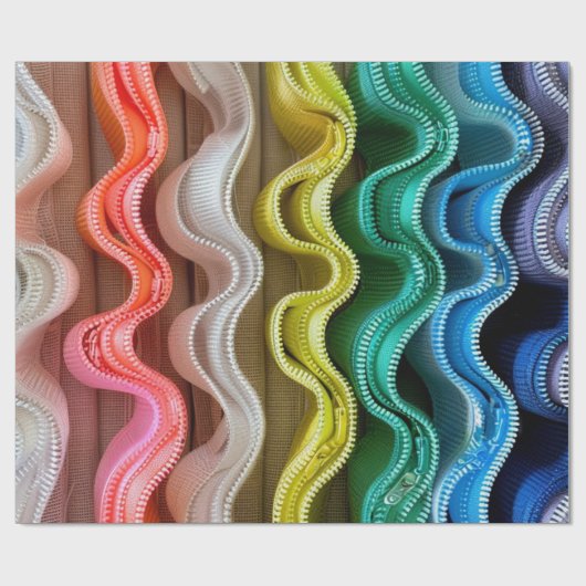 Wavy Zippers Geschenkpapier (Flach)
