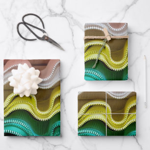 Wavy Zippers Geschenkpapier Set