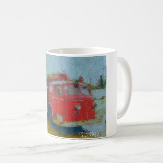 wawa altes Löschfahrzeug durch Hirsch Kaffeetasse (VorderseiteRechts)