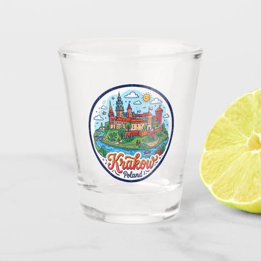 Wawel-Schloss Polen Schnapsglas (Vorderseite)