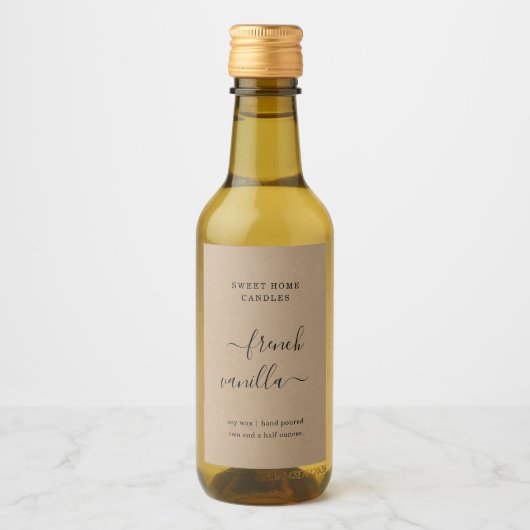 Wax Melmeldet Label 3x2" Kraft Hintergrundaufklebe Weinetikett (Vorderseite)