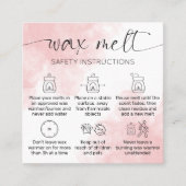 Wax Melts Care Elegantes rosa Wasserfarbe Vielen D Quadratische Visitenkarte (Vorderseite)