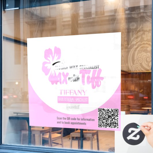 Wax mit Tiff Clear Window dec Fensteraufkleber (Café-Fenster)