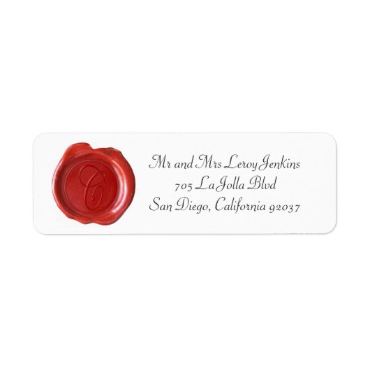 Wax Monogram Address Labels - Script C (Vorne)