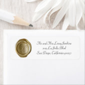 Wax Monogram Address Labels - Script K (Insitu)