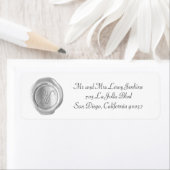 Wax Monogram Address Labels - Script M (Insitu)