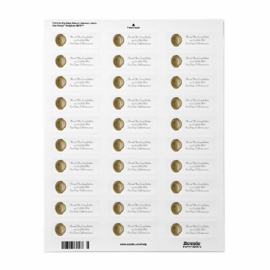 Wax Monogram Address Labels - Script S (Vorne)