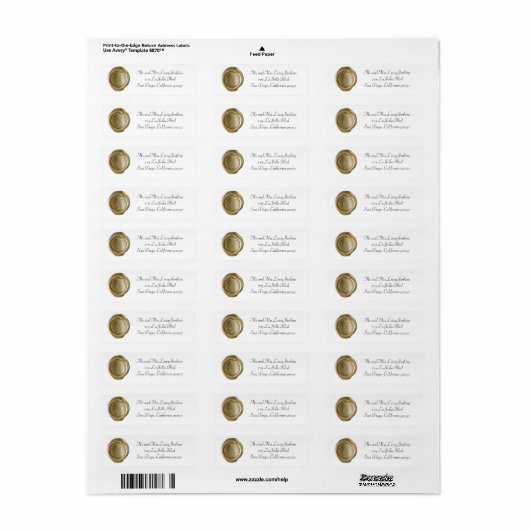 Wax Monogram Address Labels - Script V (Vorne)