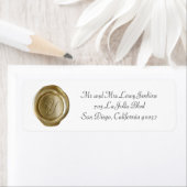Wax Monogram Address Labels - Script Y (Insitu)