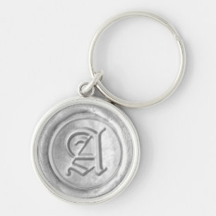 Wax Seal Monogram - Silver - Old English A - Schlüsselanhänger