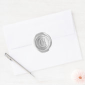 Wax Seal Monogram - Silver - Victorian G - Runder Aufkleber (Umschlag)