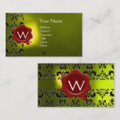 WAX SIEGEL DAMASK MONOGRAMM VISITENKARTE (Vorne/Hinten)