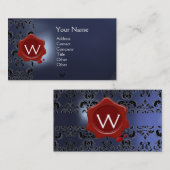 WAX SIEGEL DAMASK MONOGRAMM VISITENKARTE (Vorne/Hinten)