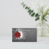 WAX SIEGEL DAMASK MONOGRAMM weiß Visitenkarte (Stehend Vorderseite)