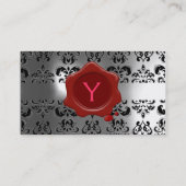 WAX SIEGEL DAMASK MONOGRAMM weiß Visitenkarte (Rückseite)