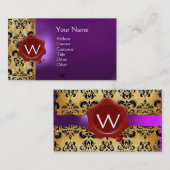 WAX SIEGEL DAMASK PARKMONOGRAM VISITENKARTE (Vorne/Hinten)
