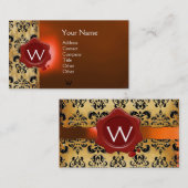 WAX SIEGEL DAMASK PARKMONOGRAM VISITENKARTE (Vorne/Hinten)