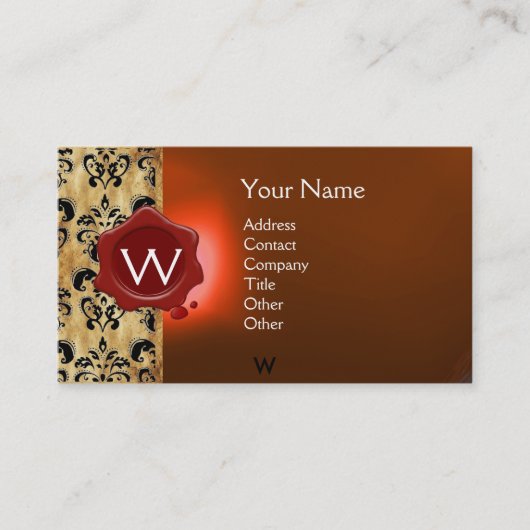 WAX SIEGEL DAMASK PARKMONOGRAM VISITENKARTE (Vorderseite)