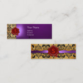 WAX SIEGEL DAMASK PARKMONOGRAMM lila Mini Visitenkarte (Vorne/Hinten)