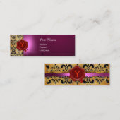 WAX SIEGEL DAMASK PARKPLATZ MONOGRAM rosa Mini Visitenkarte (Vorne/Hinten)
