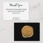 Wax Siegel Gold Blume Beileid Danke Karte (Vorne/Hinten)