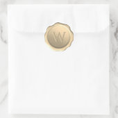 Wax Siegel Letter W Initial Monogram Golden Sticke Runder Aufkleber (Tasche)