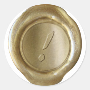 Wax Siegel Monogram - Gold - Artistic ! - Runder Aufkleber