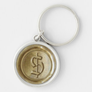 Wax Siegel Monogram - Gold - Old English Dollar($) Schlüsselanhänger