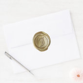 Wax Siegel Monogram - Gold - Old English - Letter Runder Aufkleber (Umschlag)