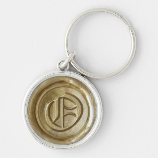 Wax Siegel Monogram - Gold - Old English O - Schlüsselanhänger (Vorne)
