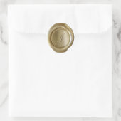 Wax Siegel Monogram - Gold - Script I - Runder Aufkleber (Tasche)