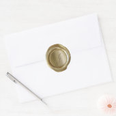 Wax Siegel Monogram - Gold - Script I - Runder Aufkleber (Umschlag)