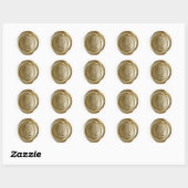 Wax Siegel Monogram - Gold - Script Q - Runder Aufkleber (Blatt)