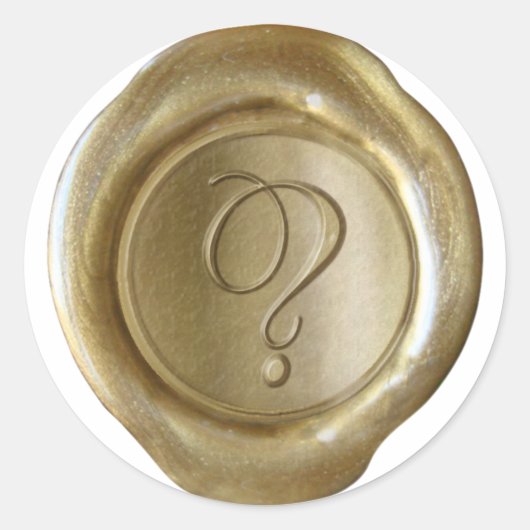 Wax Siegel Monogram - Gold - Script ?- Runder Aufkleber (Vorderseite)