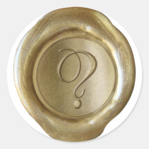 Wax Siegel Monogram - Gold - Script ?- Runder Aufkleber