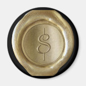 Wax Siegel Monogram Magnet - Gold - Script Style - (Vorne)