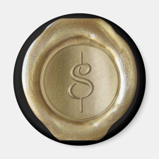 Wax Siegel Monogram Magnet - Gold - Script Style - (Vorne)
