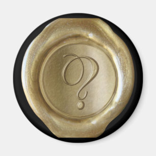 Wax Siegel Monogram Magnet - Gold - Script Style -